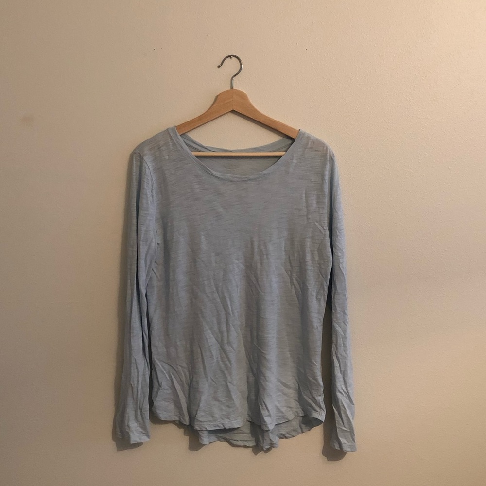 Light blue long sleeve T-shirt